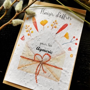 Cartes à planter, plaisir d'offrir, papier ensemencé, papeterie, amour, amitié, famille, cartes de vœux