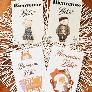 Cartes à planter, CARTERIE, papeterie, fleurs, écologiques, bienvenue bébé, bébé, naissance, grossesse, annonce