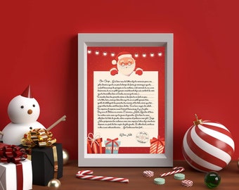 Lettera di risposta di Babbo Natale, poster personalizzato, Natale, regalo di Natale, festa di Natale, neonato, bambino, mamma