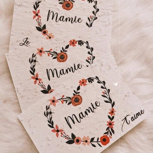 Cartes à planter, CARTERIE, papeterie, fleurs, écologiques, amour, mamie, grand-mère, fête des grands mères, plaisir d'offrir