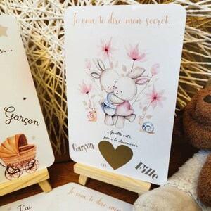 Cartes à gratter personnalisé, carte à gratter sexe bébé, carte à gratter annonce grossesse, carte à gratter image 3