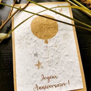 Carte à planter, Carte à semer, Papier ensemencé. Carte de vœux, Anniversaire,