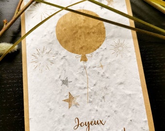 Carte à planter, Carte à semer, Papier ensemencé. Carte de vœux, Anniversaire,