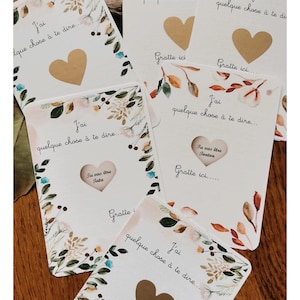 Carte à gratter annonce, tu vas être tata, tu vas être tonton, cartes à gratter