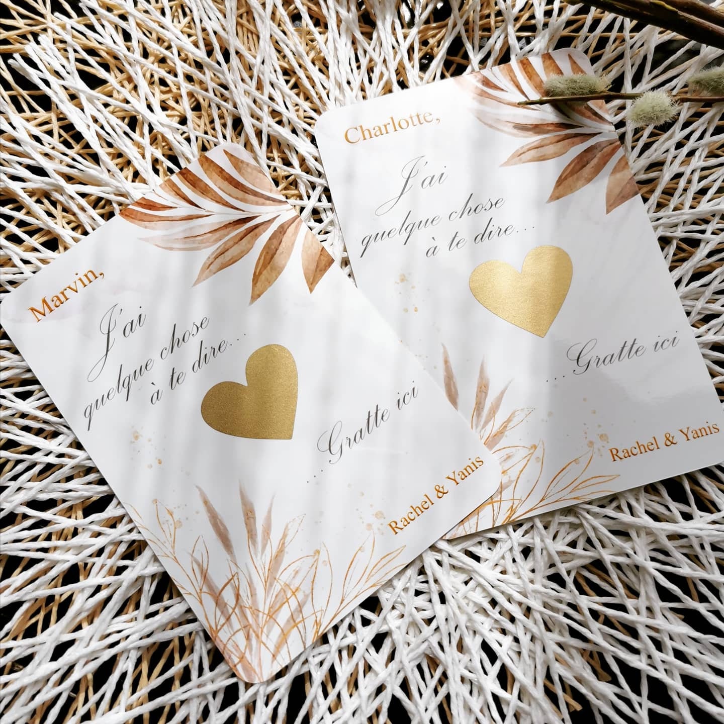 Ticket carte à gratter - message personnalisé - idée de cadeau saint  valentin, demande mariage, déclaration d'amour, etc - Un grand marché