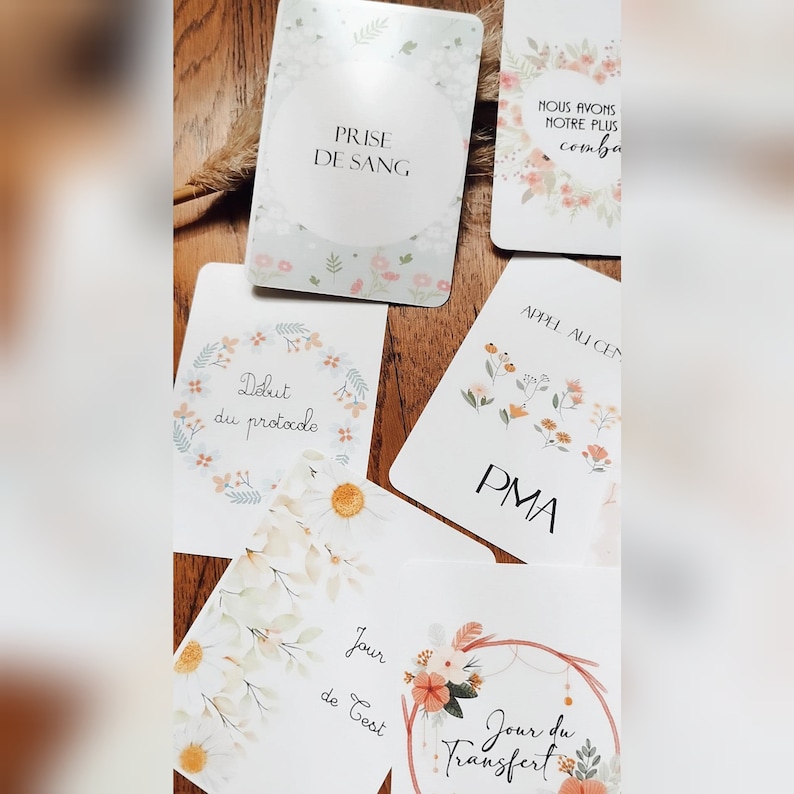 Cartes étapes PMA- IAC, cartes étapes, cartes étapes parcours PMA, future maman, grossesse image 5