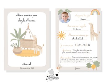 Carte Rentrée scolaire personnalisée , assistante maternelle, nounou, bébé, enfant