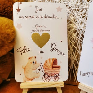Cartes à gratter personnalisé, carte à gratter sexe bébé, carte à gratter annonce grossesse, carte à gratter image 2
