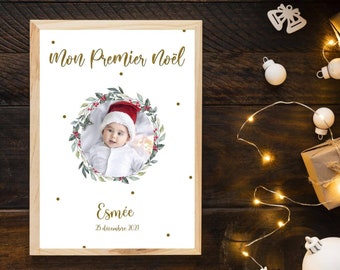 Natale, poster natalizio, poster personalizzato, il mio primo Natale