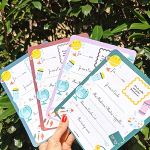 Carte rentrée scolaire, carte enfant école, carte à personnaliser