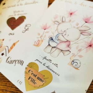Cartes à gratter personnalisé, carte à gratter sexe bébé, carte à gratter annonce grossesse, carte à gratter image 5