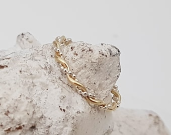 zarter Ring, Zusteckring, Stapelring, Gold, Silber, Verlobungsring, Kordelring