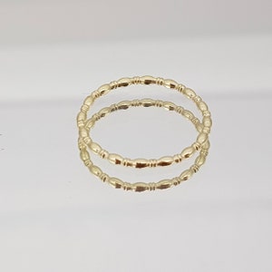 Verlobungsring, Goldring, zarter Ring, 585 Gold Gr. 54, Zusteckring, Stapelring, Sammelring, Vorsteckring, schmal, gemustert image 4