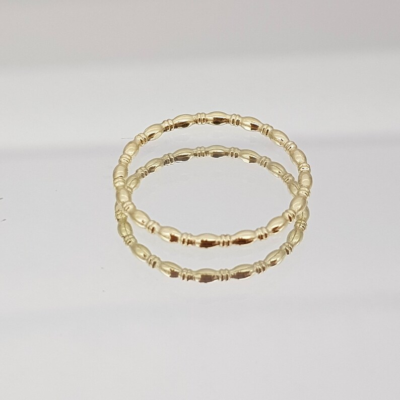 Verlobungsring, Goldring, zarter Ring, 585 Gold Gr. 54, Zusteckring, Stapelring, Sammelring, Vorsteckring, schmal, gemustert image 4