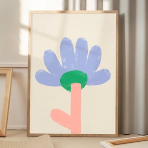 Imprimir "Flora" | Impresión artística | Carteles | Ilustración | flor | Primavera | Colorido | Sencillo | Vintage | Decoración de pared | Impresión artística | Retro | dibujo