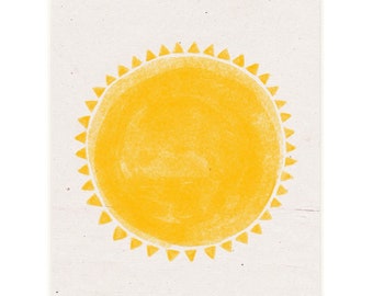 Imprimer "Soleil" | Artprint | Illustration | Impression d'art | Soleil | Positif | Jaune | Rayons de soleil | Été | Simple | Heureux | Art