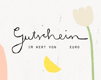 Gutschein für meinen Shop | Wert deiner Wahl | Geschenk | Geschenkidee | Last minute | Weihnachten | Geburtstag | Hochzeit | Illustration