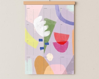 A3 Birthday Calendar | Wall Calendar | Calendar | Family Calendar | Art Calendar | Birthdays