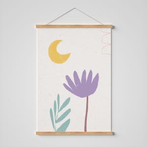 Print "Freisein" | Artprint | Poster | Illustration | Blume | Frühling | Bunt| Mond | Einfach | Abstrakt | Wanddeko | Kunstdruck
