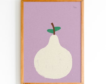 Print "Birne" | Artprint | Poster | Illustration | Blume | Frühling | Bunt | Sonnenblume | Einfach | Vintage | Wanddeko | Kunstdruck | Retro