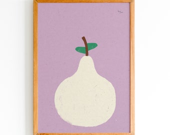 Print "Pear" | Art print | Poster | Illustration | Flower | Spring | Colorful | Sunflower | Simple | Vintage | Wall decoration | Art print | Retro