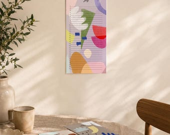 Födelsedagskalender | Minimalistisk kalender | 12 månadssidor | Flexibel användning | Inkluderar träklämmor | Modern väggkalender | Design