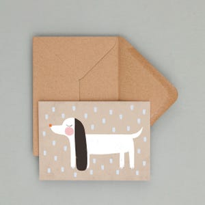 Cartolina “Bassotto” | Illustrazione | Mappa | Cane | Cartoline | Carta cane | Idea regalo | A6 | Biglietto d'auguri | Carta Bassotto | Divertente | Piovere