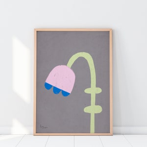 Stampa "Crescita" | Stampa artistica | Manifesti | Illustrazione | fiore | Primavera | Colorato | Tulipano | Semplice | Riassunto | Decorazione murale | Stampa artistica | rosa