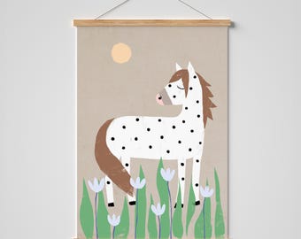 Tryck "Vårhäst" | Hästposter | Konsttryck | Illustration | Häst | Poster | Knabstrupper | Djurposter | Hästkärlek | Barnrum