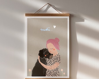 Personalized Drawing | Portrait illustration | Couple Portrait | animal | Personalized | Wedding Gift | Family gift idea