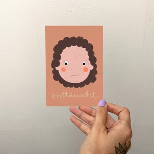Cartão de emoção "decepcionado" A6 | Mapa | Cartão postal | individualmente | Sentimentos | Emoções | Crianças | Escola | Jardim de infância | Neurodivergência | expressões faciais