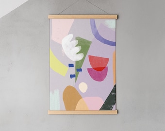 Konsttryck "Harmony" | Abstrakt blommig väggkonst | Pastellkonsttryck | Modern heminredning | A5 A4 A3