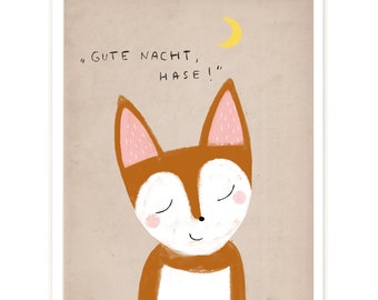 Print "Fuchs" | Kinderposter | Illustration | Artprint | Druck | Wo Fuchs und Hase sich Gute Nacht sagen | Kunstdruck | Waldtiere | Kinder