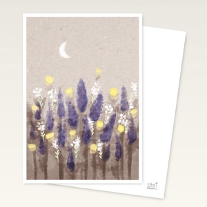 Postkarte “Provence“ | Illustration | Karte | Geschenkidee | A6 | Grußkarte | Geschenk | Natur | Blumen | Kunst | Lavendel | lila | Feld