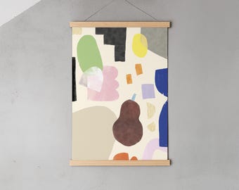 Konsttryck "Avfärd" | Modern abstrakt konsttryck | Pastellfärgad väggkonst | Minimalistisk konst | A5 A4 A3