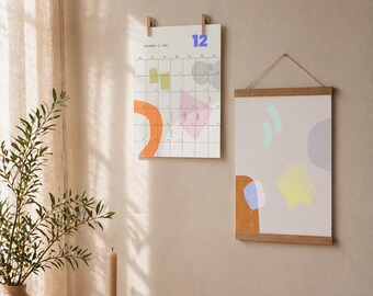 Fantastisk A4-väggkalender | 12 månadssidor + konsttryck | Välj din startmånad | Individuellt utformad för dig | Modern design