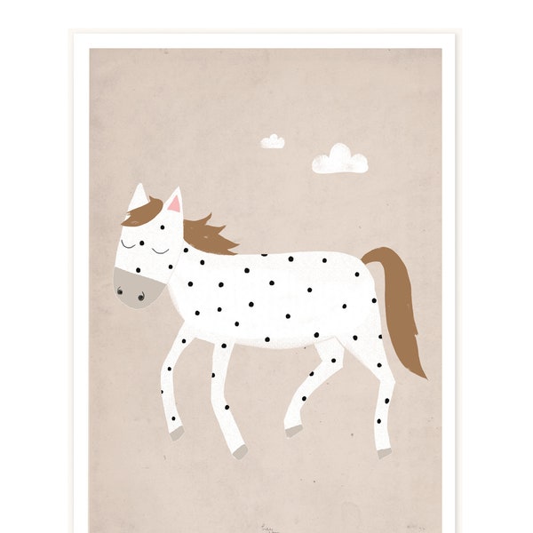Print "Punktepferd" | Pferdeposter | Artprint | Illustration | Pferd | Poster | Knabstrupper | Tierposter | Pferdeliebe | Kinderzimmer