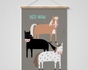Print "Yeehaw“ | Pferde | Pferderassen | Poster | Artprint | Pferdeliebe | Rassen | Artprint | Illustration | Tierposter | Pferdeposter