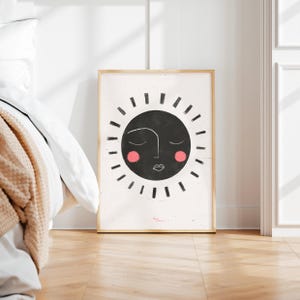 Print "Sonnengesicht“ | Sonne | Gesicht | Illustration | Poster | Artprint | Spirituell | Einfach | Pur | Ruhe | Kunst | Wanddeko | Linol