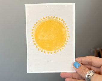 Postkarte “Sonne“ | Illustration | Karte | Sommer | Geschenkidee | A6 | Grußkarte | Urlaub | Geschenk | Glück | Natur | gelb | fröhlich