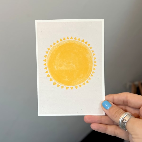 Postkarte “Sonne“ | Illustration | Karte | Sommer | Geschenkidee | A6 | Grußkarte | Urlaub | Geschenk | Glück | Natur | gelb | fröhlich