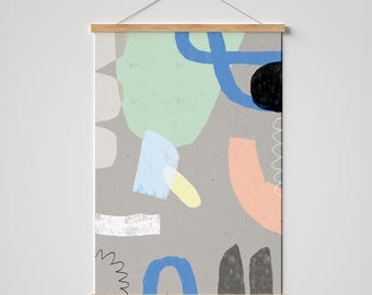 Tryck "Open Space" | Abstrakt konsttryck i pastellfärger | Modern väggkonst | Konsttryck på linnepapper | A5 A4 A3