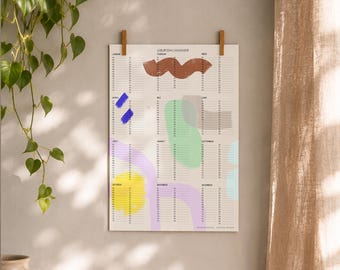 A3 födelsedagskalender | Väggkalender | Kalender | Familjekalender | Konstkalender | Födelsedagar