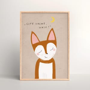 Stampa "Volpe" | Poster per bambini | Illustrazione | Stampa artistica | Stampa | Dove la volpe e la lepre si danno la buonanotte | Stampa artistica | Animali della foresta | Bambini