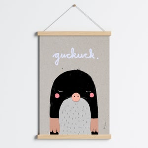Print "Guckuck“ | Artprint | Poster | Wanddeko | Maulwurf | Wald | Hallo | Illustration | Waldtier |  | Kinder | Kinderzimmer | Tierposter