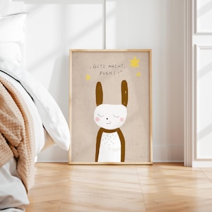 Stampa "Coniglio" | Poster di animali | Cameretta per bambini | Bambino | bambino | Volpe | Buonanotte | Poster per bambini | Poster per bambini | Decorazione murale | A5 | A4 | A3 | Stampa artistica
