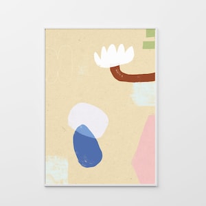 Tryck "Väggblomma" | Konsttryck | Poster | Illustration | Blomma | Vår | Färgglad | Gul | Enkel | Abstrakt | Väggdekor | Konsttryck