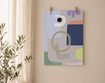 Konsttryck "Harmony" | Abstrakt pastellkonsttryck | Modern minimalistisk väggkonst | A5 A4 A3