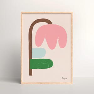 Print "Papierblume rosa" | Artprint | Poster | Illustration | Blume | Frühling | Bunt | Tulpe | Einfach | Abstrakt | Wanddeko | Kunstdruck