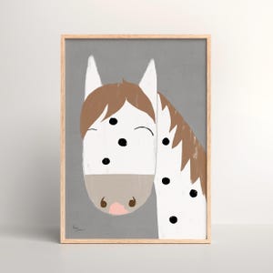 Print "Pferd“ | Pferdeposter | Artprint | Poster | Illustration | Pferde | Pferdeliebe | Wanddeko | Kinderzimmer | Kinder | Gepunktet | Weiß